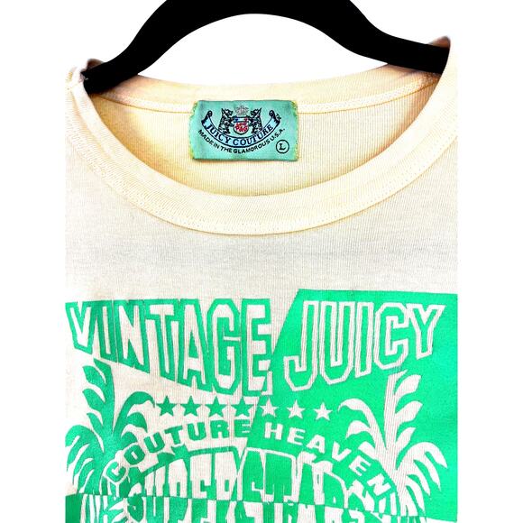 Vintage Y2K Juicy Couture L short-sleeve T-shirt Tee Top HOT! Shoe Lover Yellow - Picture 3 of 5